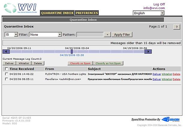 Quarantine Inbox