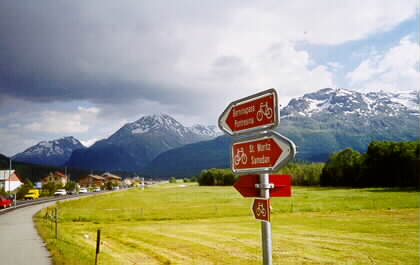 Bike paths prior to Celerina