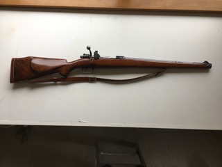 Gun 15 Unknown Rifle marked as model 98. Custom stock?