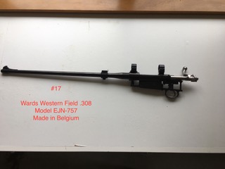 Gun 17 Wards Western Fields .308 Model EJN-757 - Receiver, Made in Belgium.