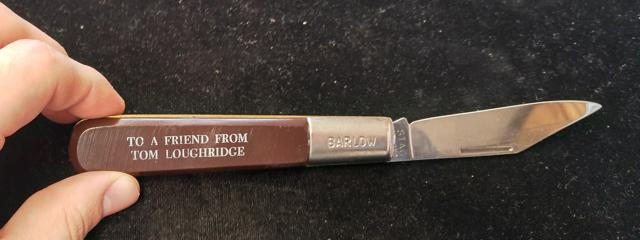 pocket knife Barlow inscribed