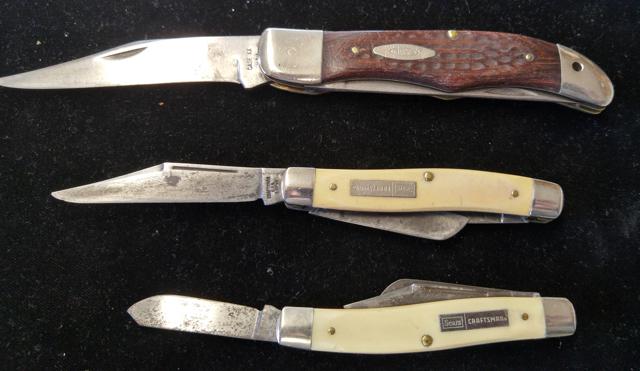 pocket knives, one Case, two Sears Craftsman
