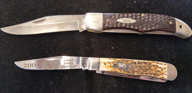 pocket knives, Case, one is a 2004 Limited Edition Silver Eagle