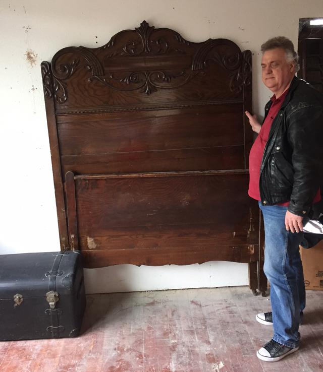 headboard with spokesmodel/auctioneer Monte